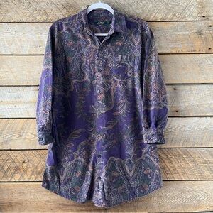 Lauren Ralph Lauren Green Label Women’s Med Flannel Nightgown Paisley Print